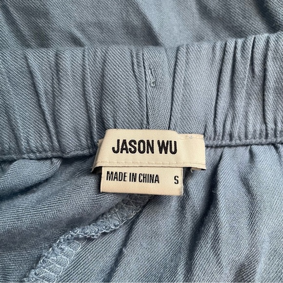 Jason Wu Women's Pajama Pants Blue White Elastic Waist Pockets Size Small - Picture 4 of 4